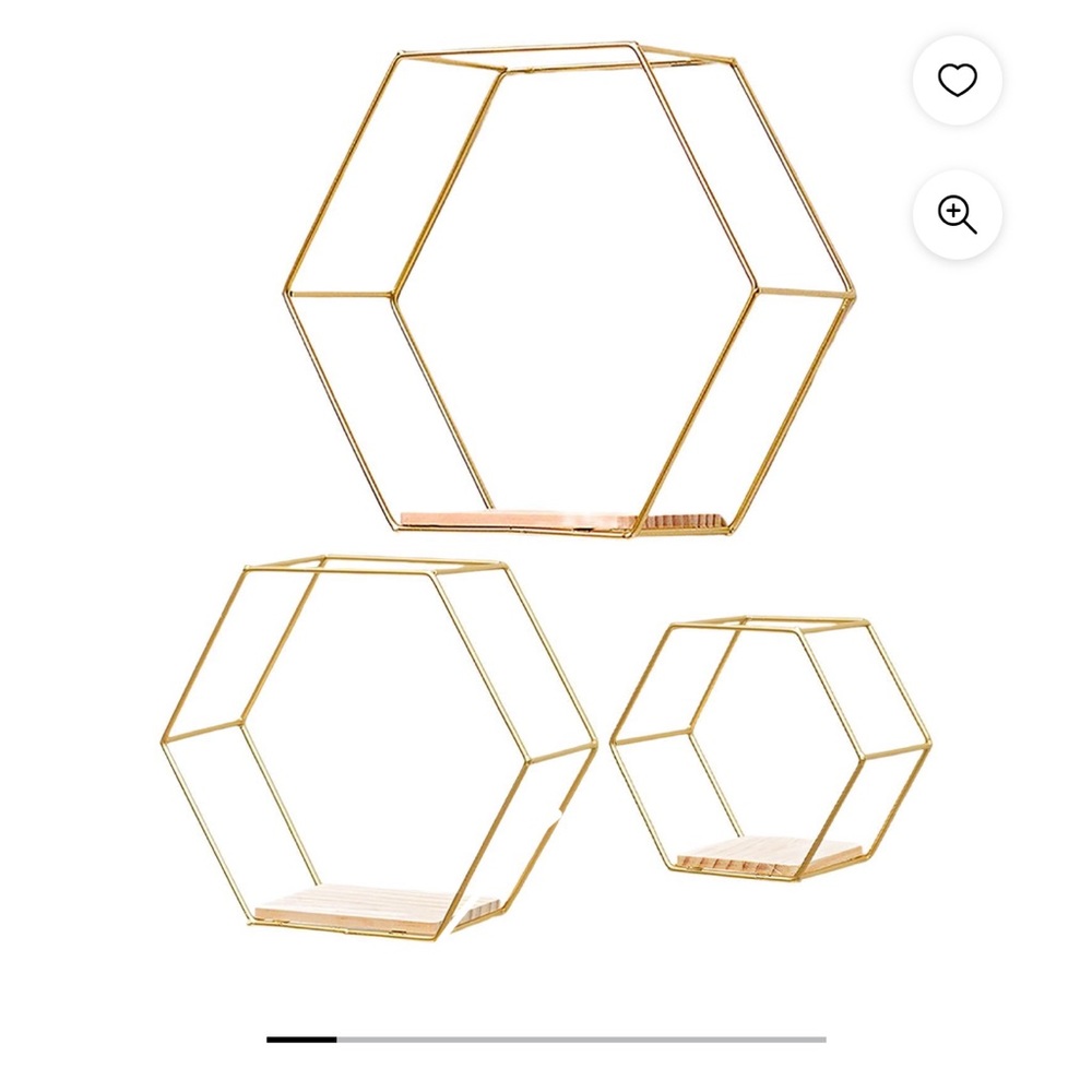 hexagon floating wall shelves set of 3